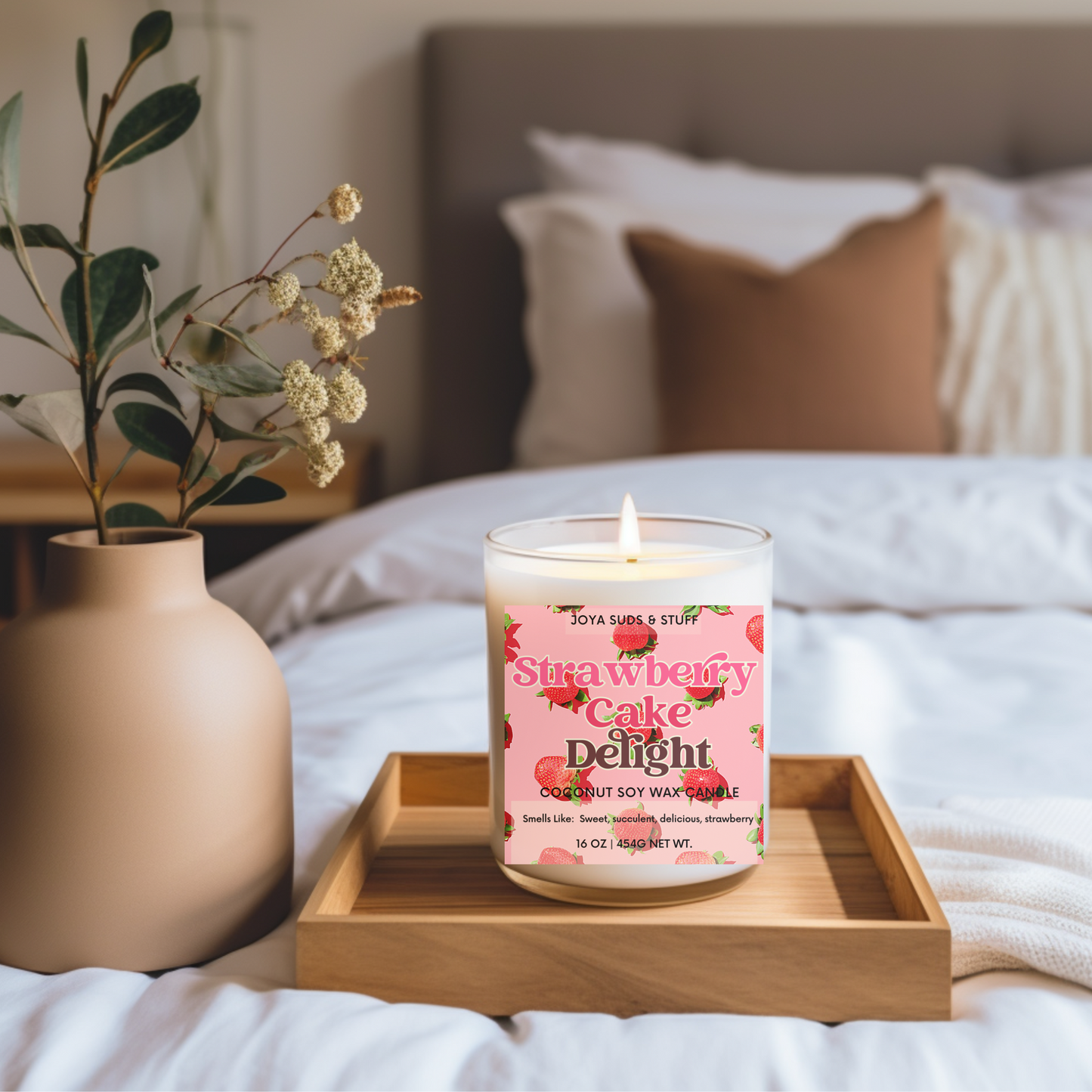 Strawberry Cake Delight Coconut Soy Candle