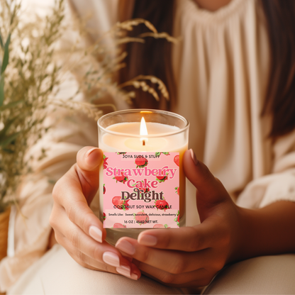 Strawberry Cake Delight Coconut Soy Candle