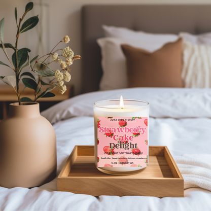 Strawberry Cake Delight Coconut Soy Candle